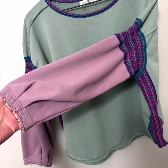 NATURAL LIFE Multicolor Sweatshirt with Green and Pink - Picture 7 of 11